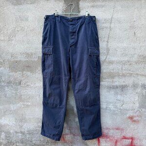 Vintage Military Style Navy Rip Stop Cargo Pants